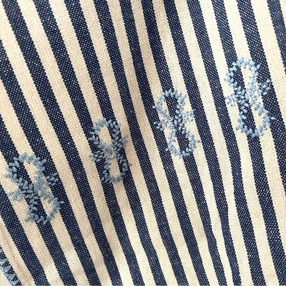 Tuckernuck Blue Stripe Mini Sullivan Embroidered Canvas Caftan Ladies medium - Picture 7 of 8